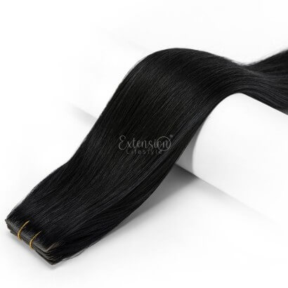 Biadesive invisibili - 20 fasce da 4 cm, double drawn, 100% capelli veri - 1