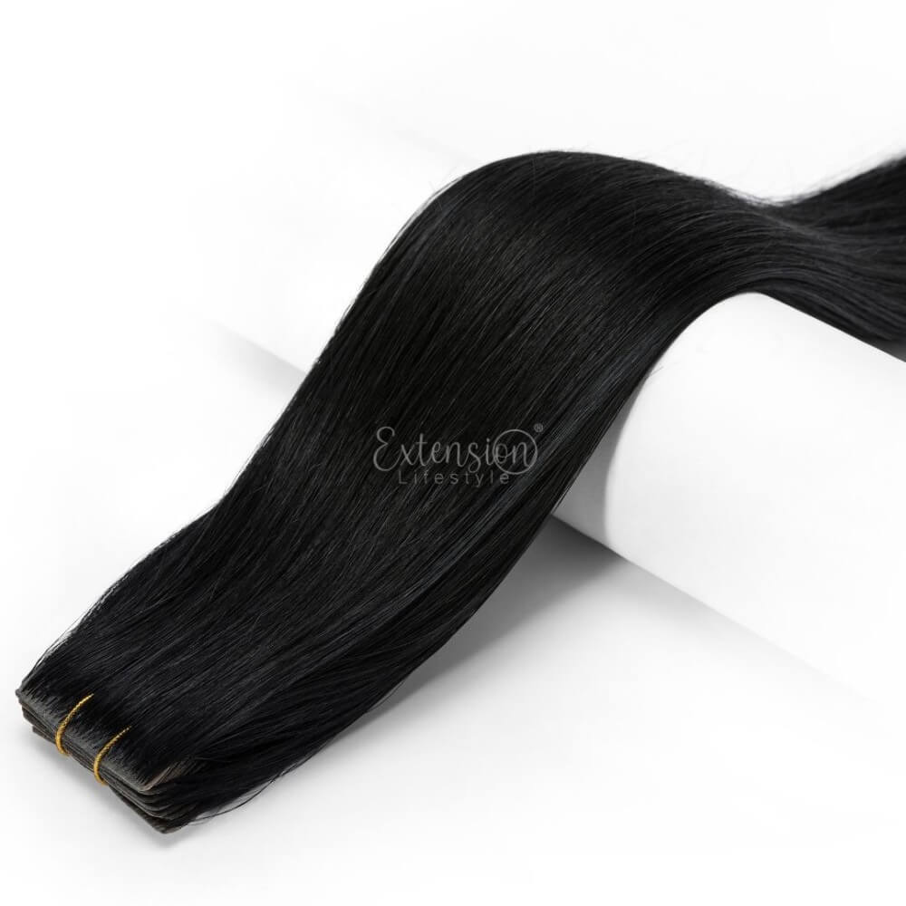 Biadesive invisibili - 20 fasce da 4 cm, double drawn, 100% capelli veri - 1
