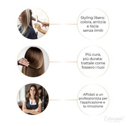 Biadesive invisibili 20 fasce da 4 cm double drawn 100% capelli veri