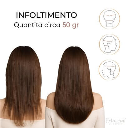 Acquista le extension a clip invisibili, 50/55 cm per volume immediato