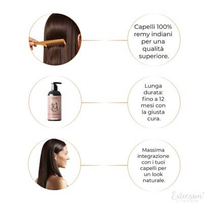 Cheratina lisce classic - 20 ciocche, single drawn, 100% capelli veri